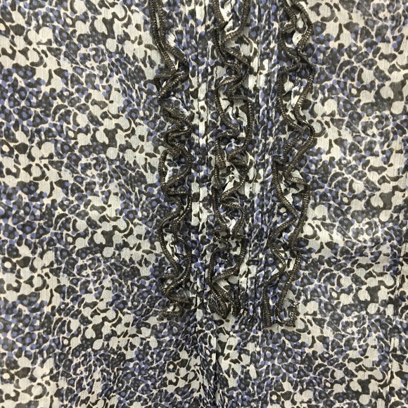 Banana Republic Blue Sheer Button Down Tunic XL - Picture 9 of 10